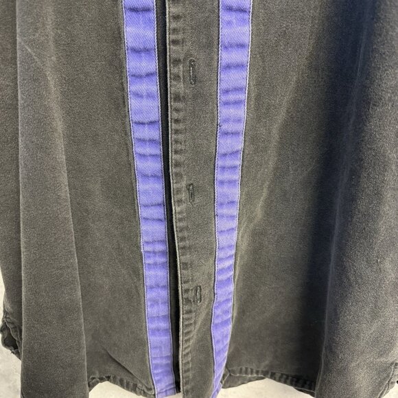 Vintage Machine Gun Shirt Mens Medium Faded Black Y2K 90s Embroidered - Picture 4 of 13